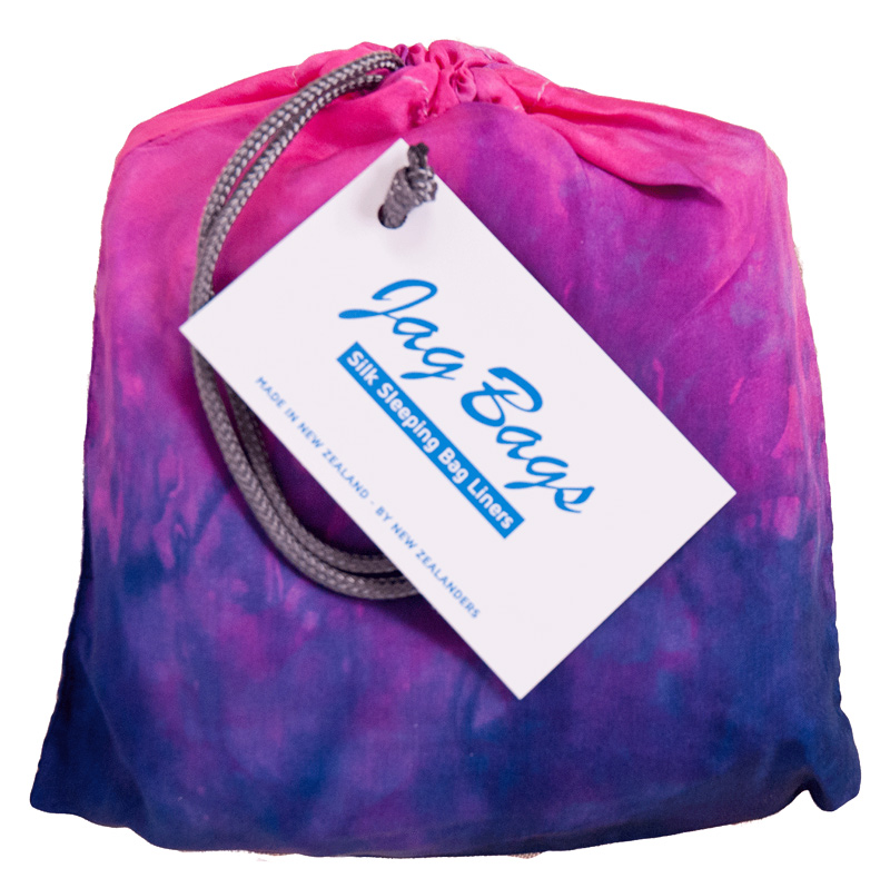 JagBag Standard Pure Silk Sleeping Bag Liner Blue White 